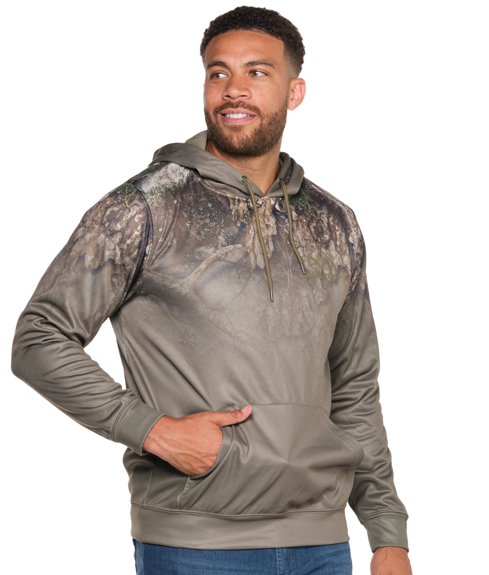 Men's Realtree Olive Khaki Strike Performance Fleece Hoodie