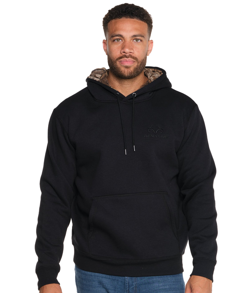 Men's Realtree Black Tundra Heavyweight Fleece Hoodie