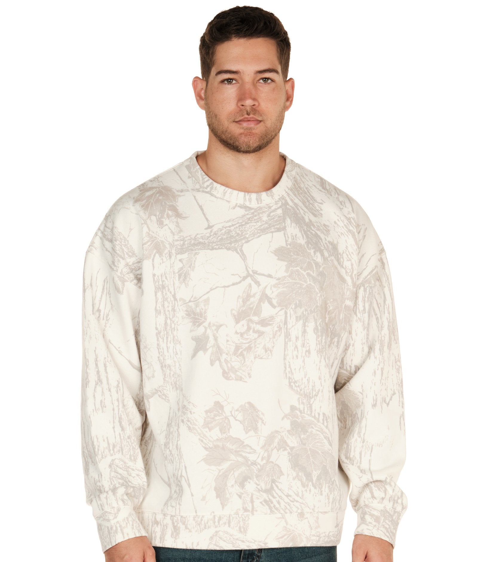 Men's Realtree Xtra Grey Snow Ghost Crewneck Fleece