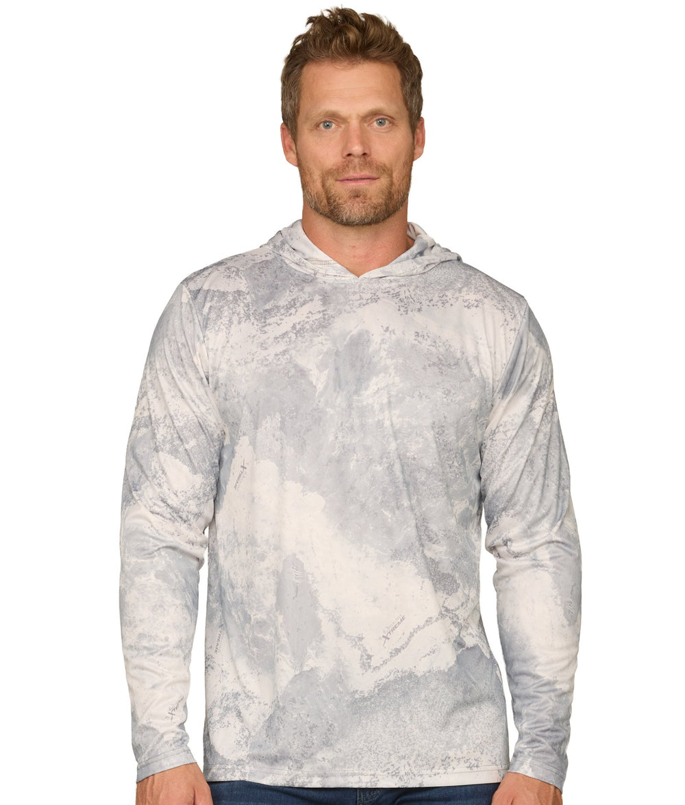 Men's Realtree Xtreme Marble Essential Performance Hooded Long Sleeve Tee
