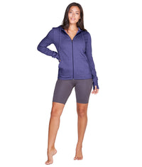 Women's Evening Blue Serenity Hooded Full Zip Jacket