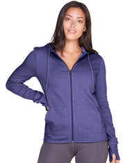 Women's Evening Blue Serenity Hooded Full Zip Jacket