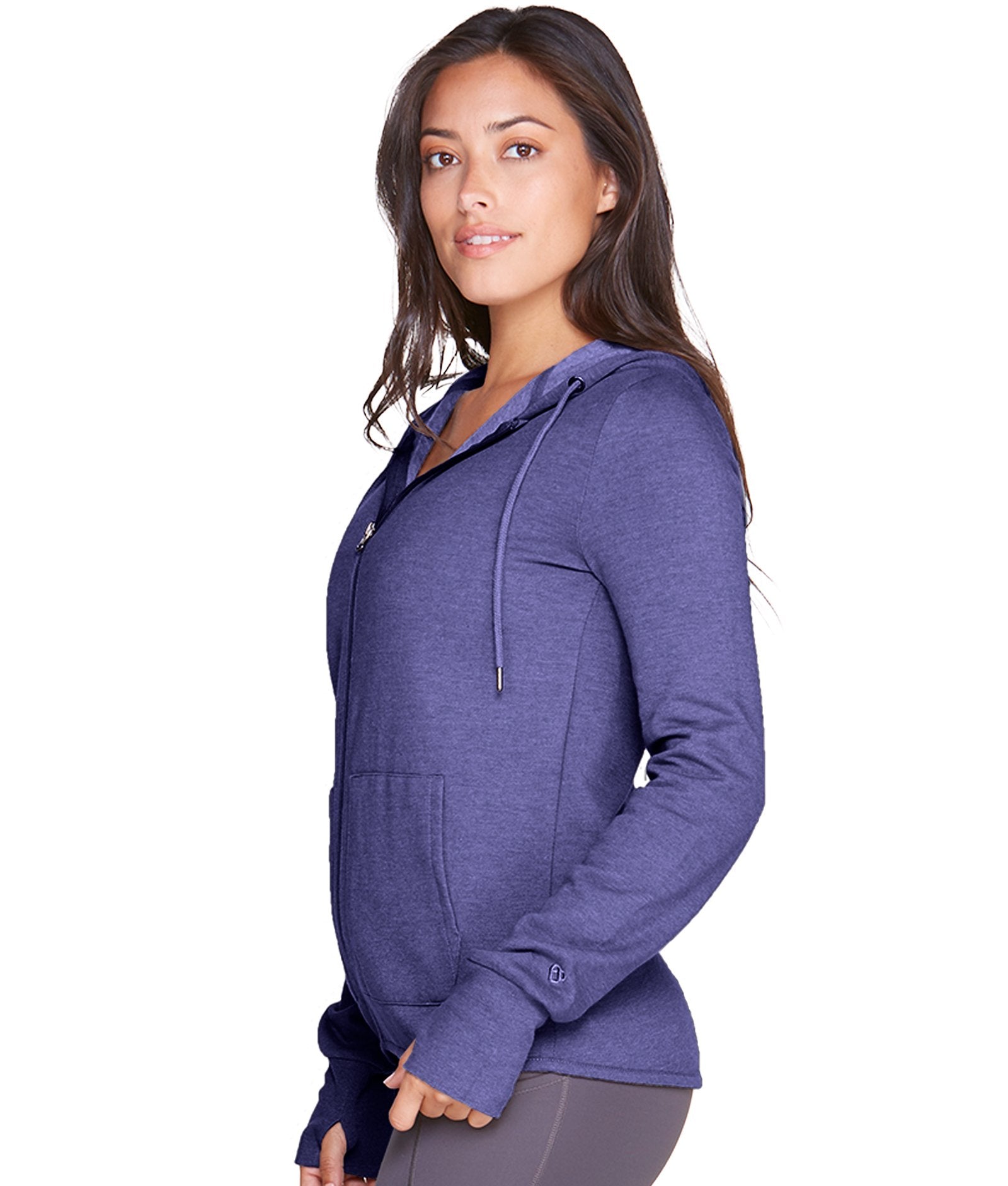 Women's Evening Blue Serenity Hooded Full Zip Jacket