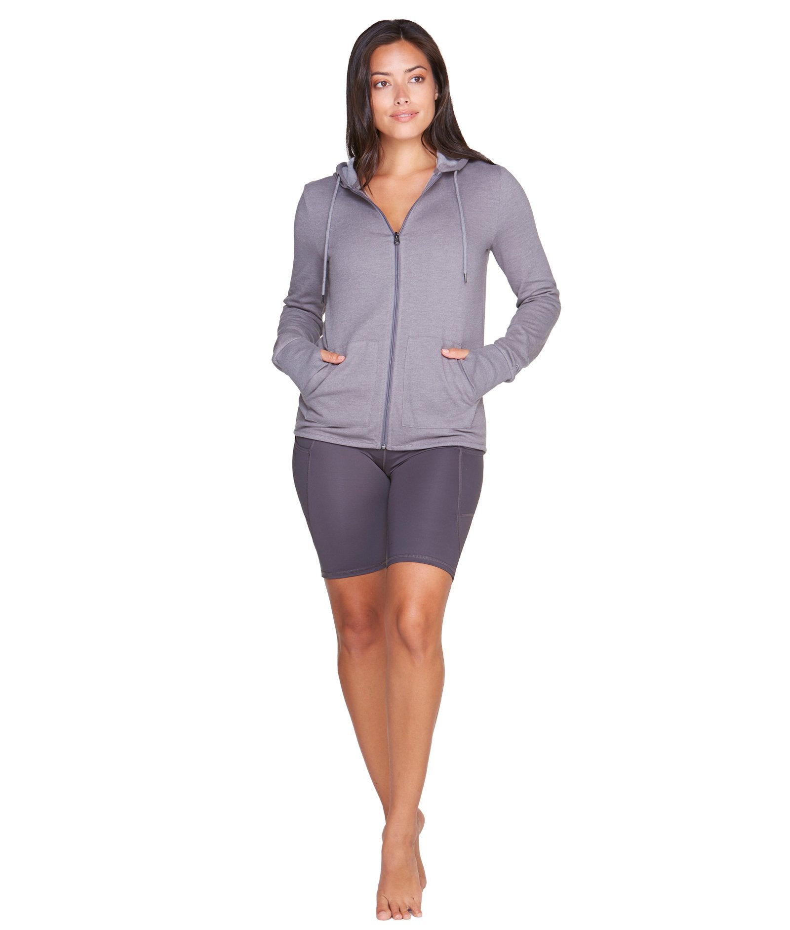 Women's Smoked Pearl Serenity Hooded Full Zip Jacket