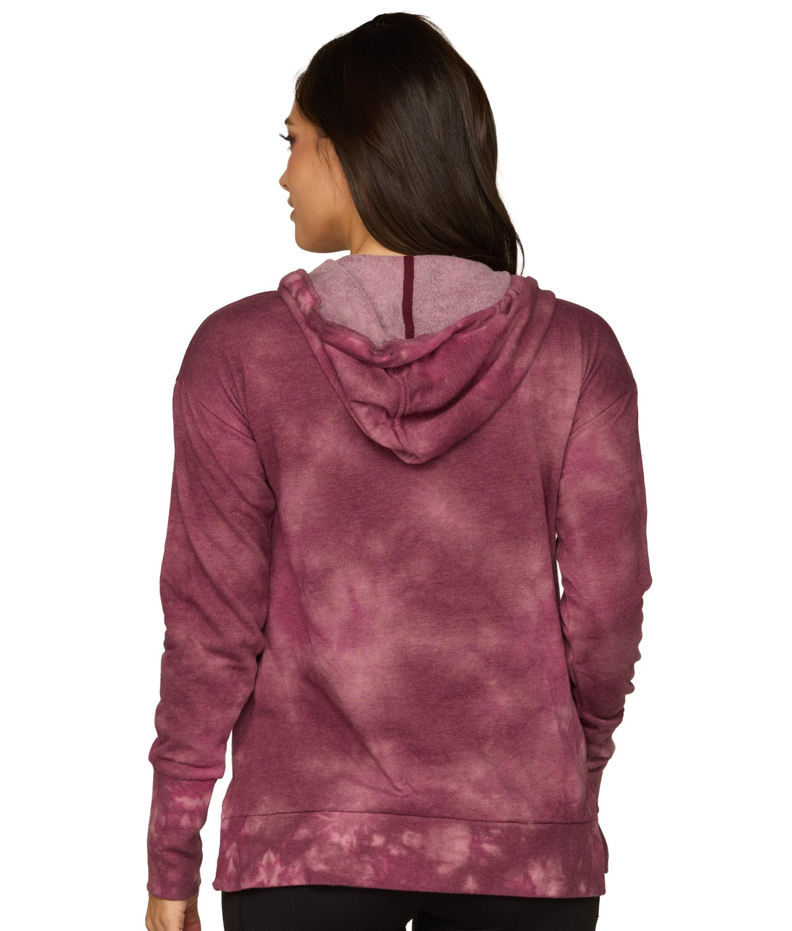 Women's Maroon Shavonee Tie Dye Hoodie