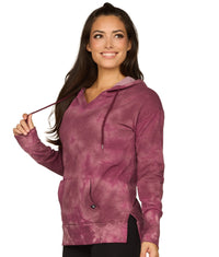Women's Maroon Shavonee Tie Dye Hoodie