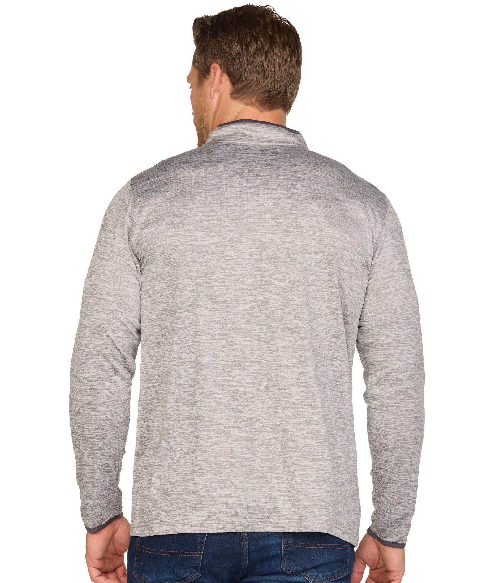 Men's Heather Grey Sprint Long Sleeve Quarter Zip Windshirt