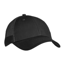 Structured Solid Black Trucker Hat