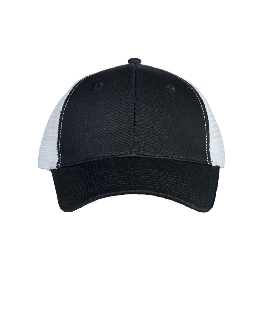 Structured Two Tone Black Trucker Hat