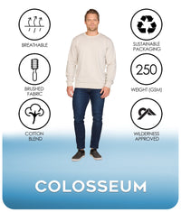 Men's Ash Grey Summit Crewneck Fleece Features