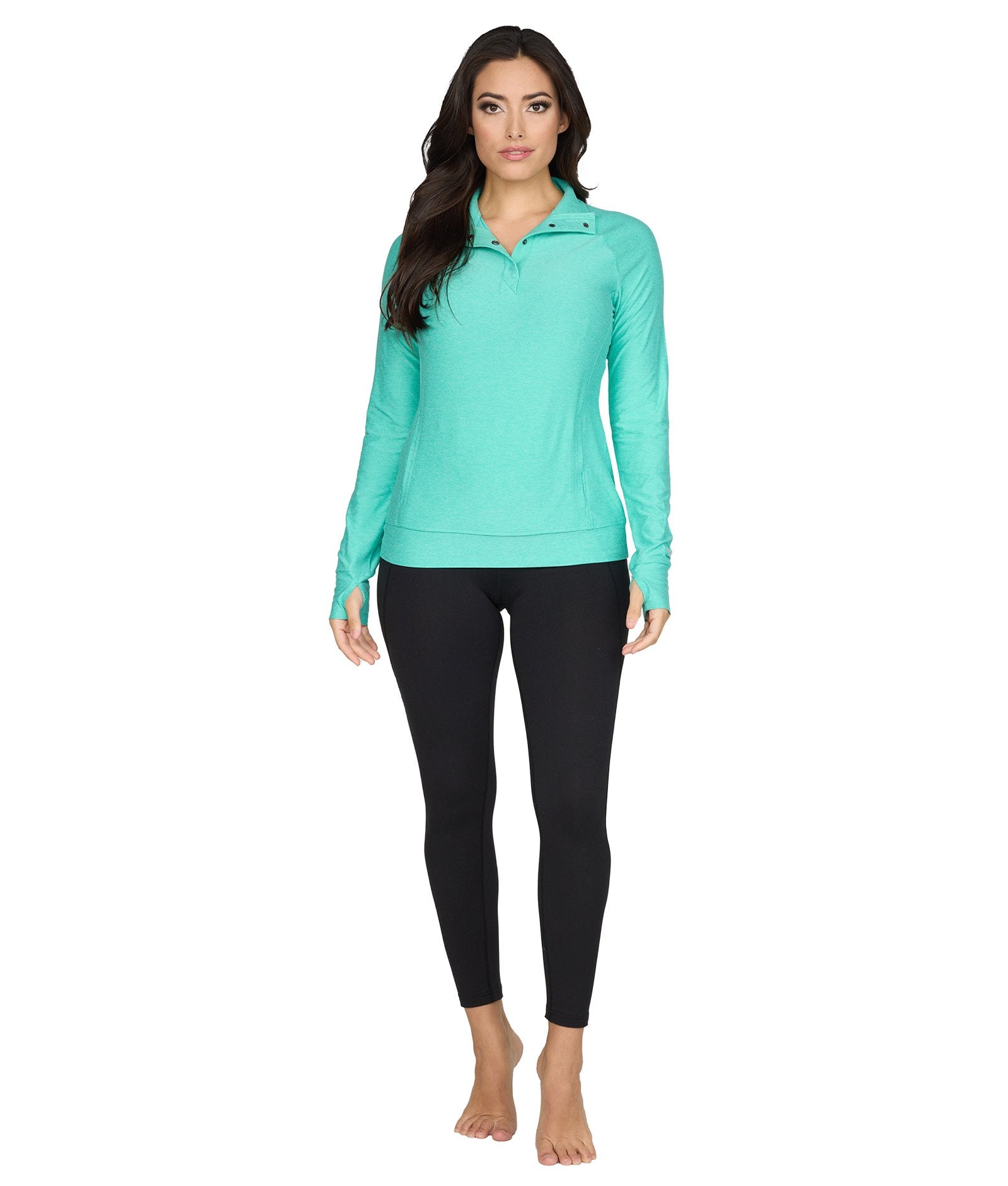 Women's Aqua Tatum Quarter Snap