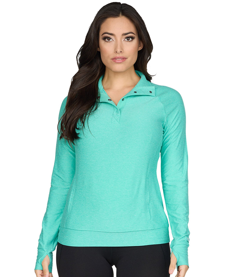 Women's Aqua Tatum Quarter Snap