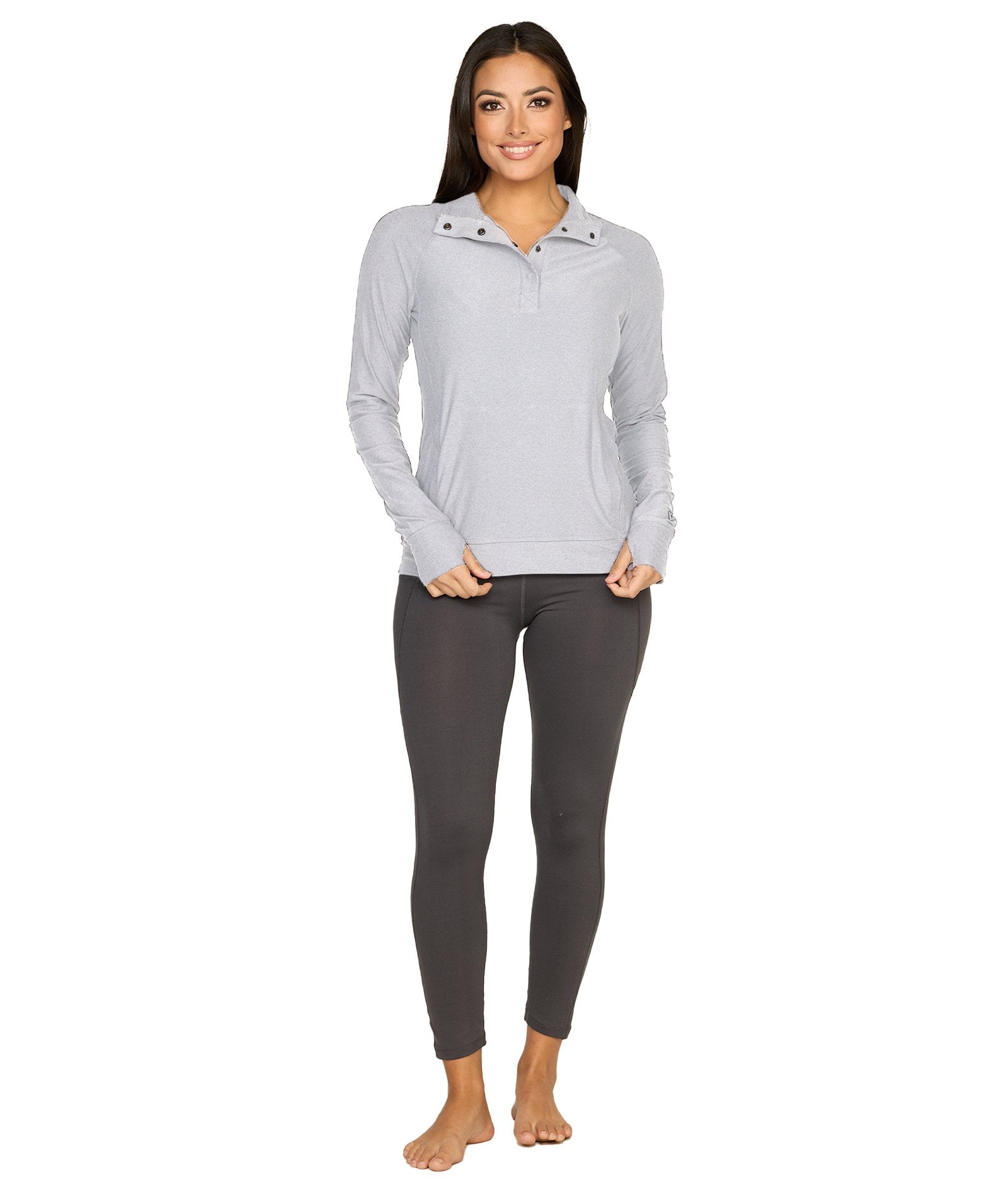 Women's Ash Grey Tatum Quarter Snap