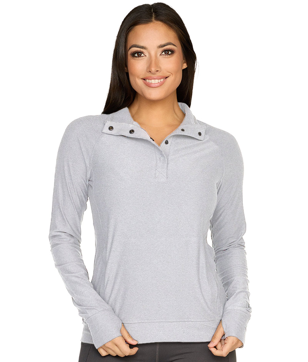 Women's Ash Grey Tatum Quarter Snap