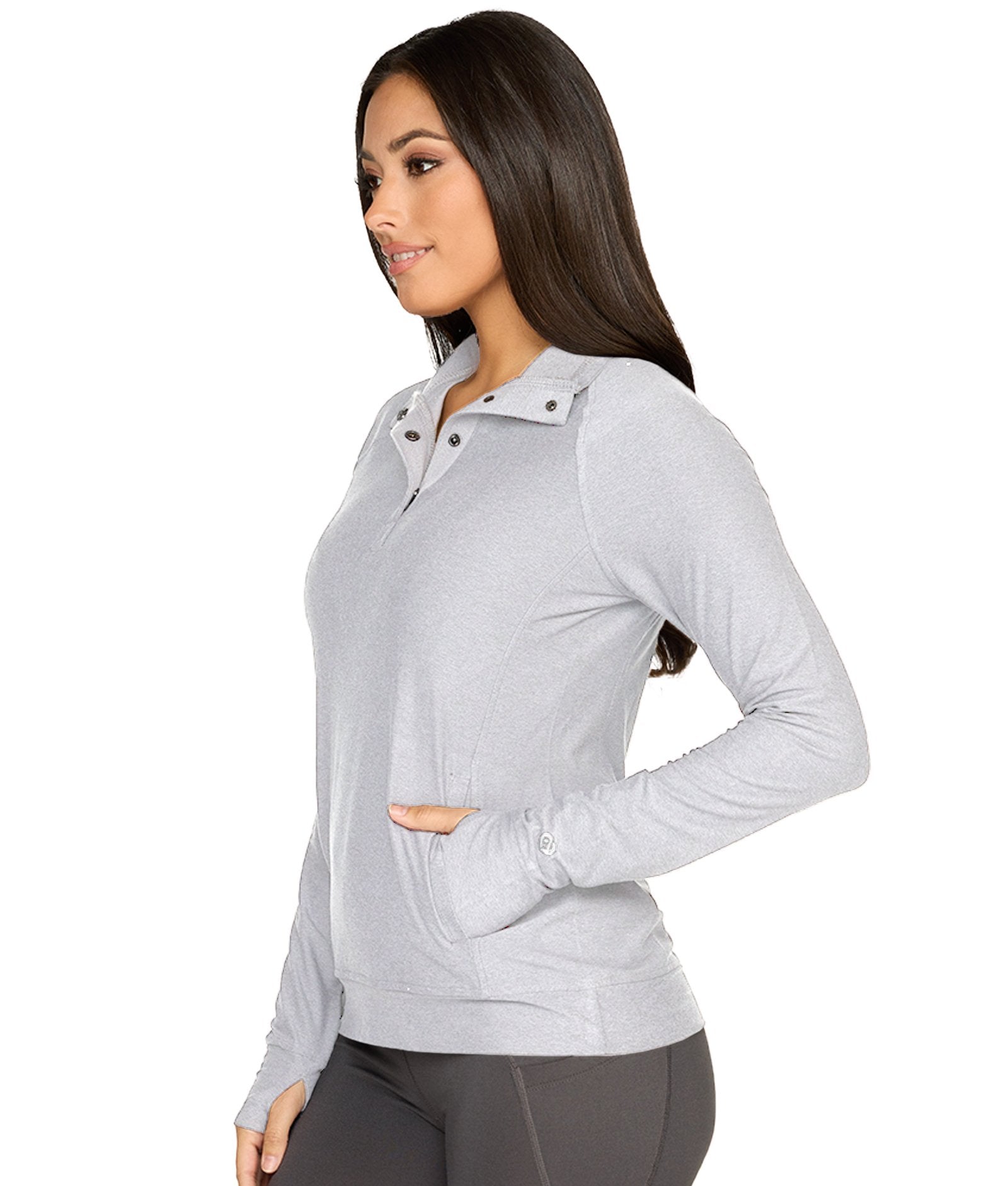 Women's Ash Grey Tatum Quarter Snap