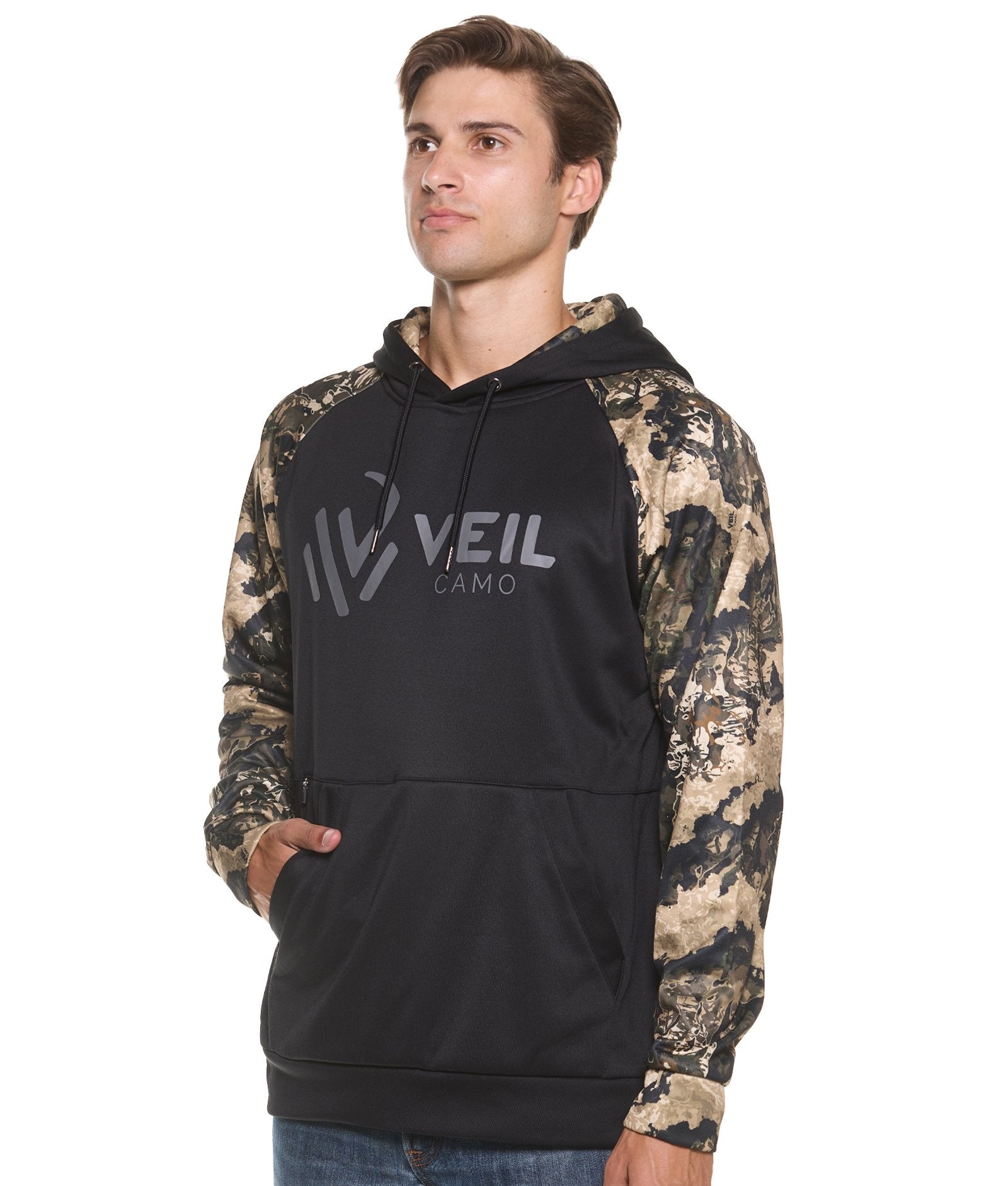 Men's Veil Camo Black Scope Pullover Hoodie