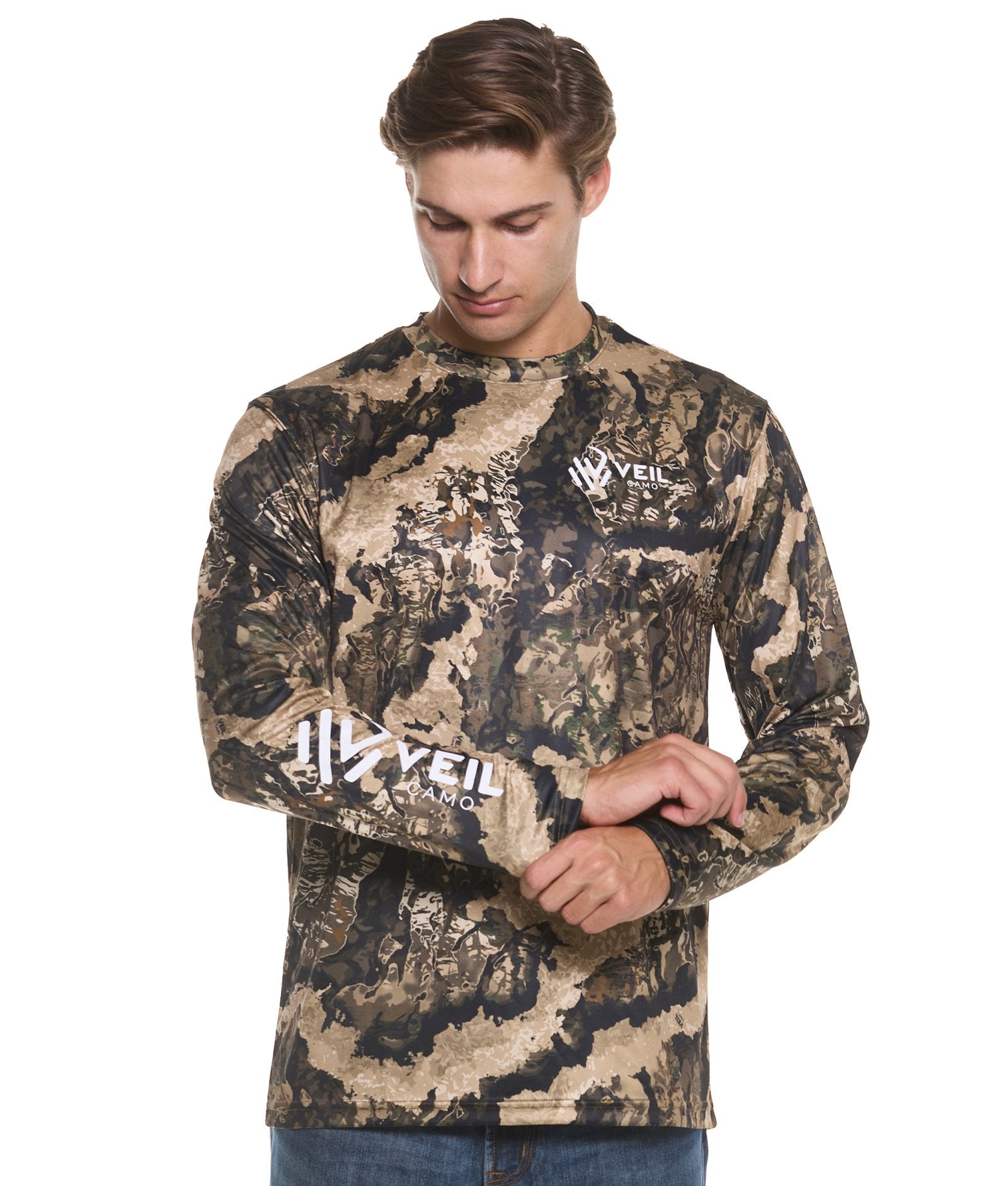 Men's Veil Camo Whitetail Apex Performance Long Sleeve Tee