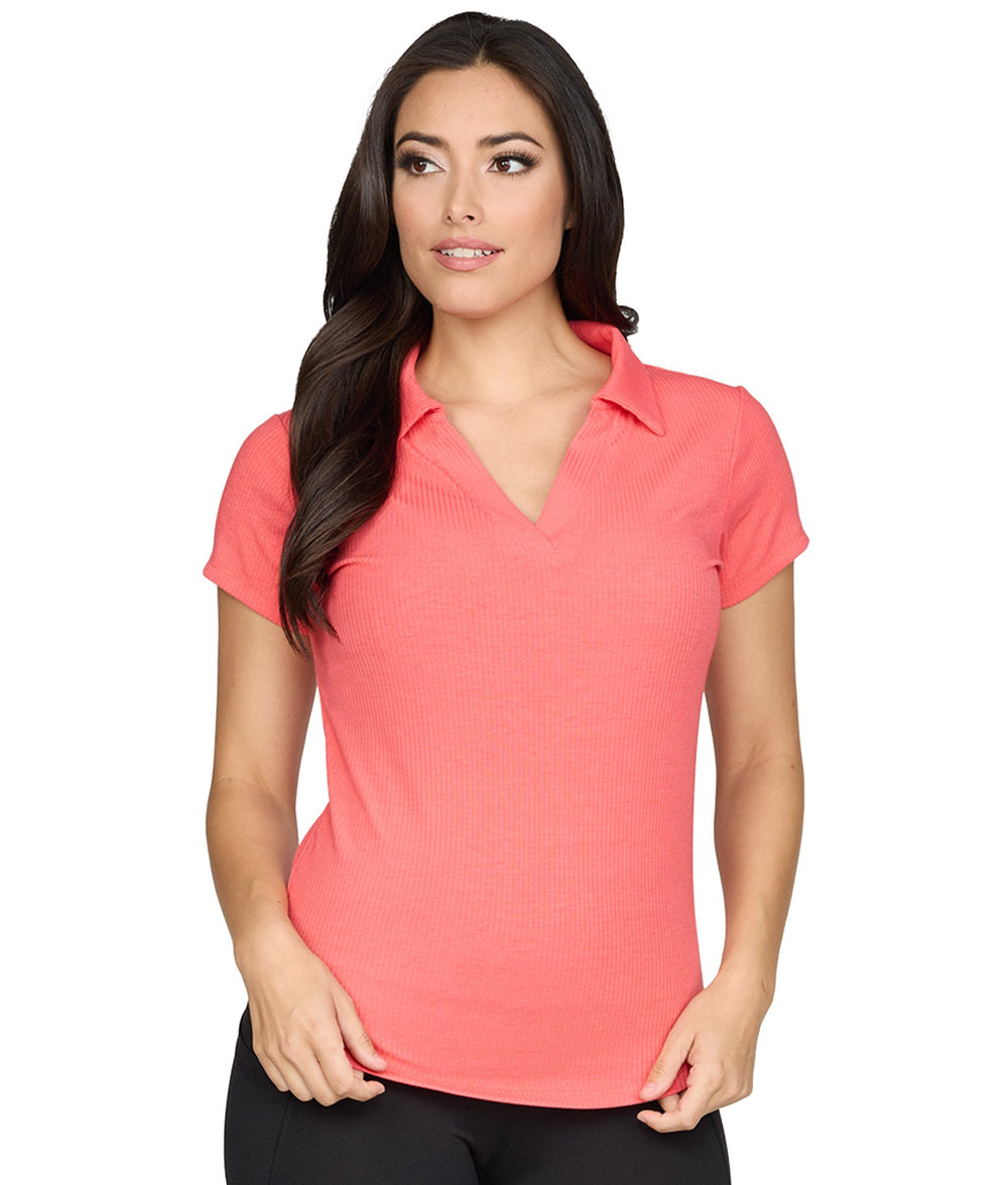 Women's Coral Violet Short Sleeve Polo