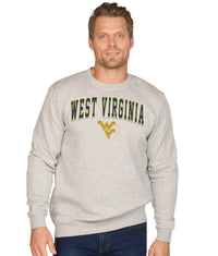 Men's Heather Grey West Virginia Mountaineers Campus Crewneck