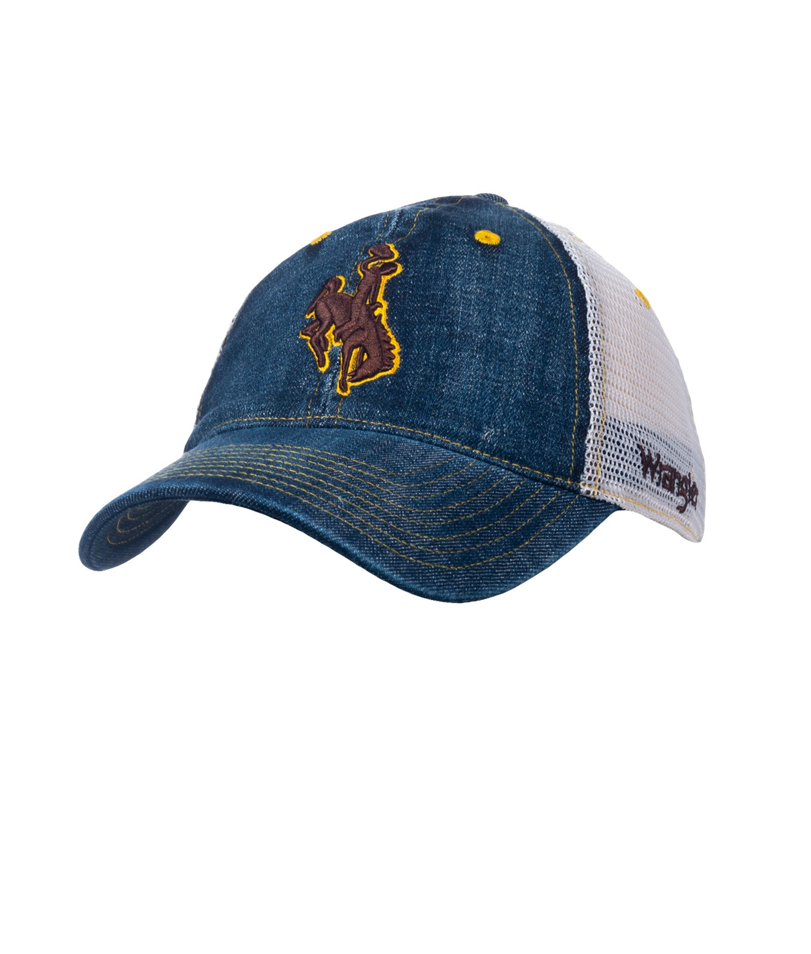 Wyoming Cowboys Wrangler Denim Trucker Adjustable Hat