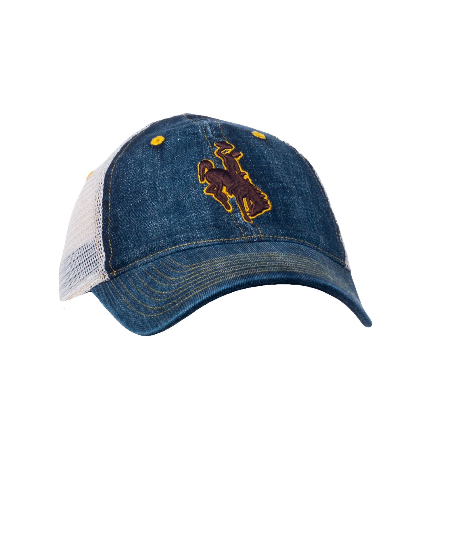 Wyoming Cowboys Wrangler Denim Trucker Adjustable Hat