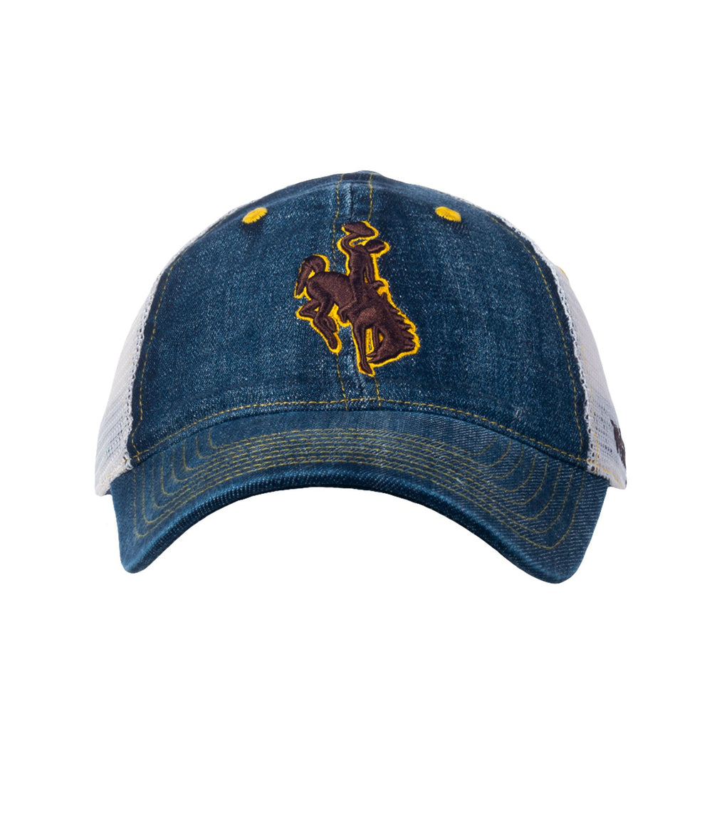 Wyoming Cowboys Wrangler Denim Trucker Adjustable Hat